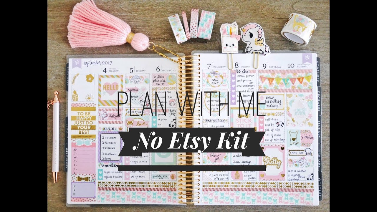 Plan With Me - No Etsy Kit ( Recollections Stickers )