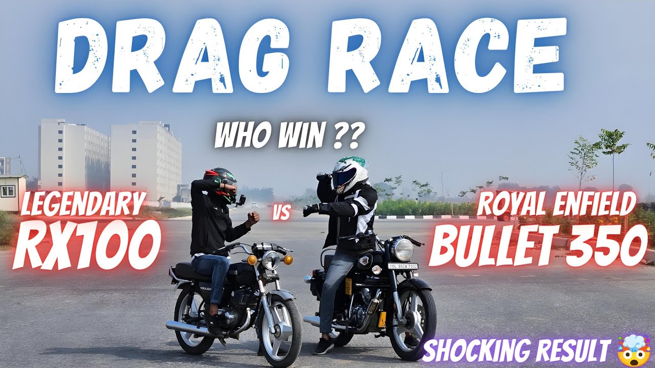 Drag Race RE Bullet 350 vs Yamaha RX135 // Funny Race 😂 Mazak He Ban Gaya Bike Ka😅 #race #bullet