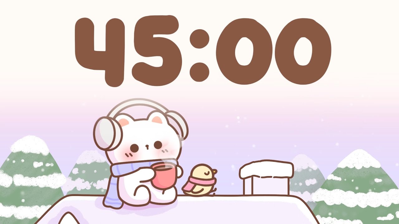 45 Minute Timer with Lofi 🐱 Cute Cat Study Timer Vibes