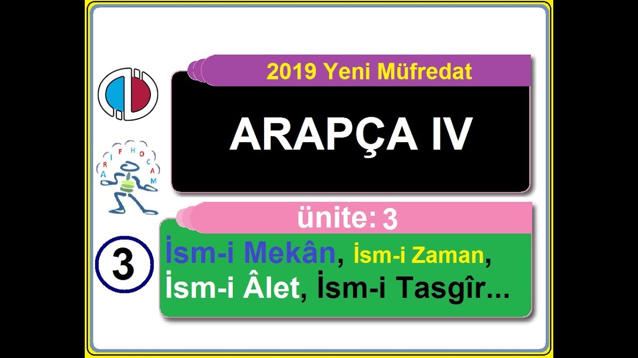 AÖF ARAPÇA 4 - ÜNİTE 3 (YENİ MÜFREDAT) -  İSİM TÜRETME