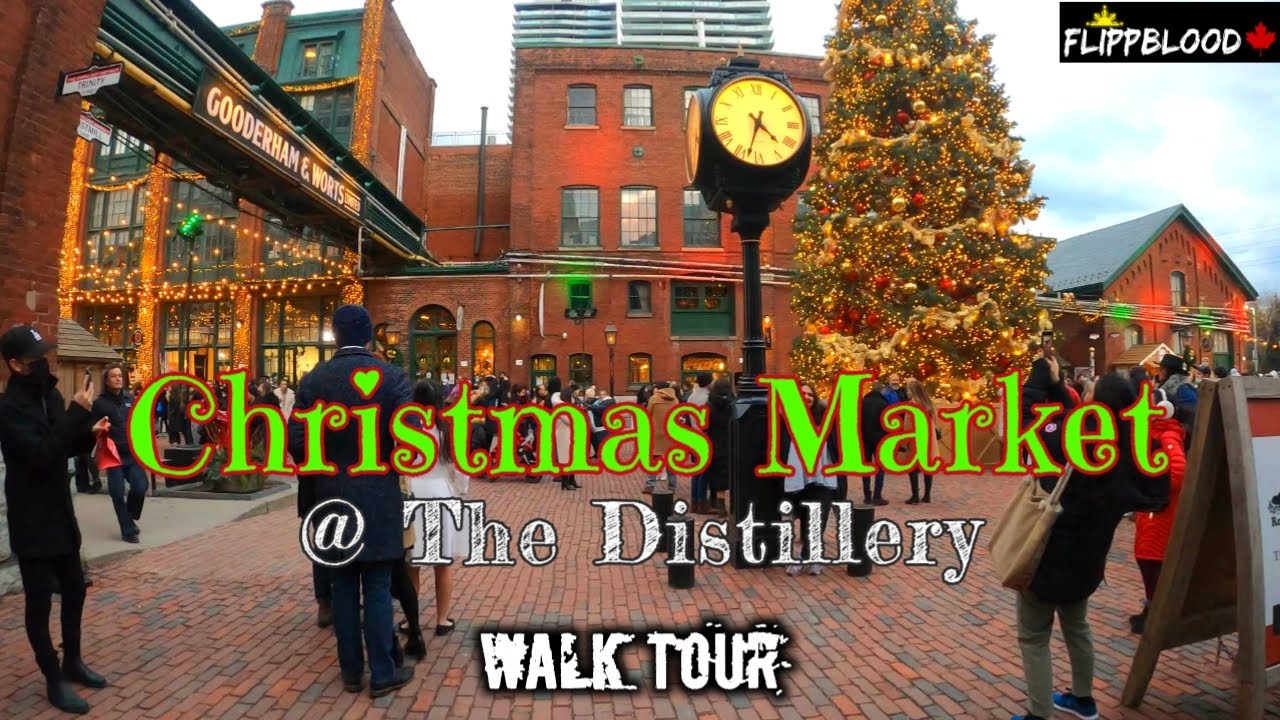 Toronto Christmas Market  //  The Distillery Winter Village  //  Late Afternoon Walk  (4K)  //  2021