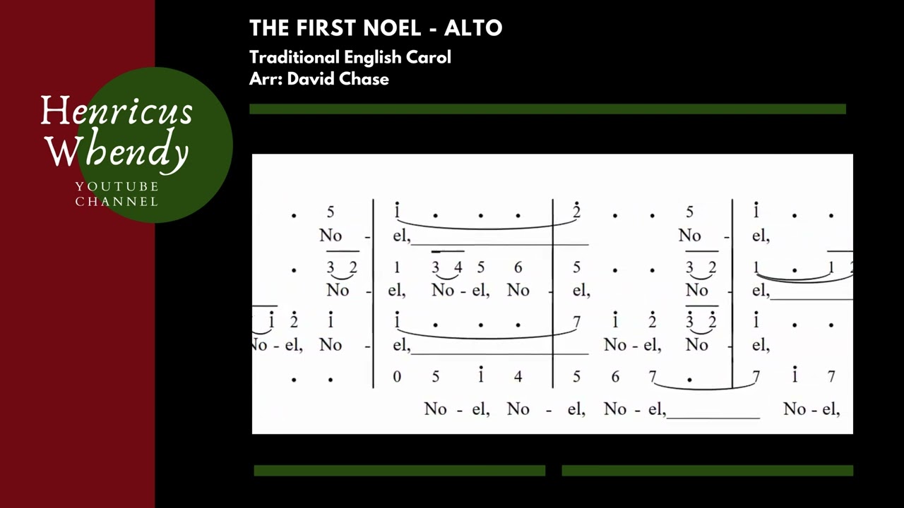 The First Noel - Arr. David Chase - Video Score Alto