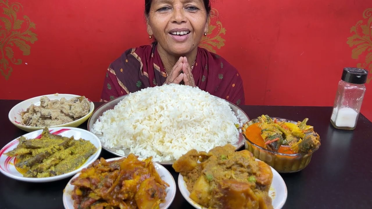 BIGBITES, EATING RICE WITH SUKTO, VETKI KATA CHORCHORI, SORSHE PUTI, TANGRAR JHAL, VETKI KALIA।।