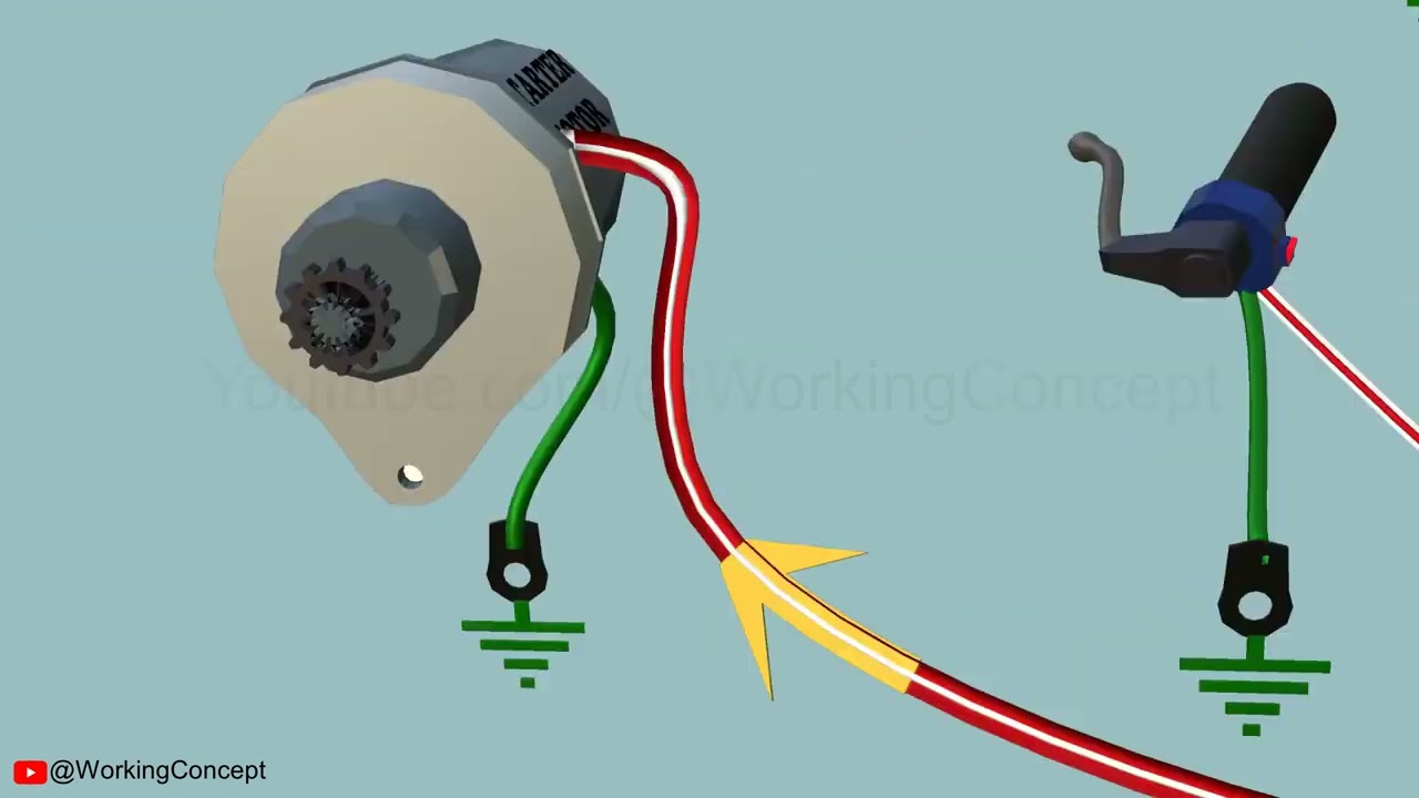 Bike self starter motor working 