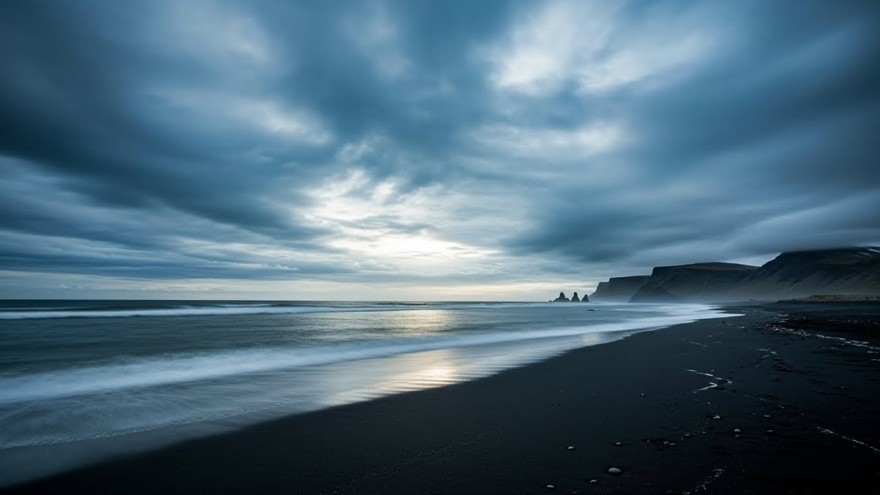 Gentle Sea Waves at Night | No Ads to Reduce Anxiety and Overthinking with Silent Beach Mood