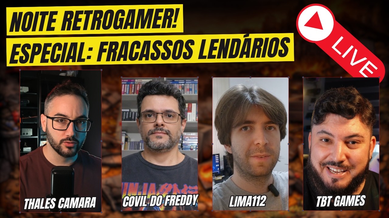 🔴Live Noite Retrogamer: Os MAIORES FRACASSOS da História dos Videogames (Ao Vivo)