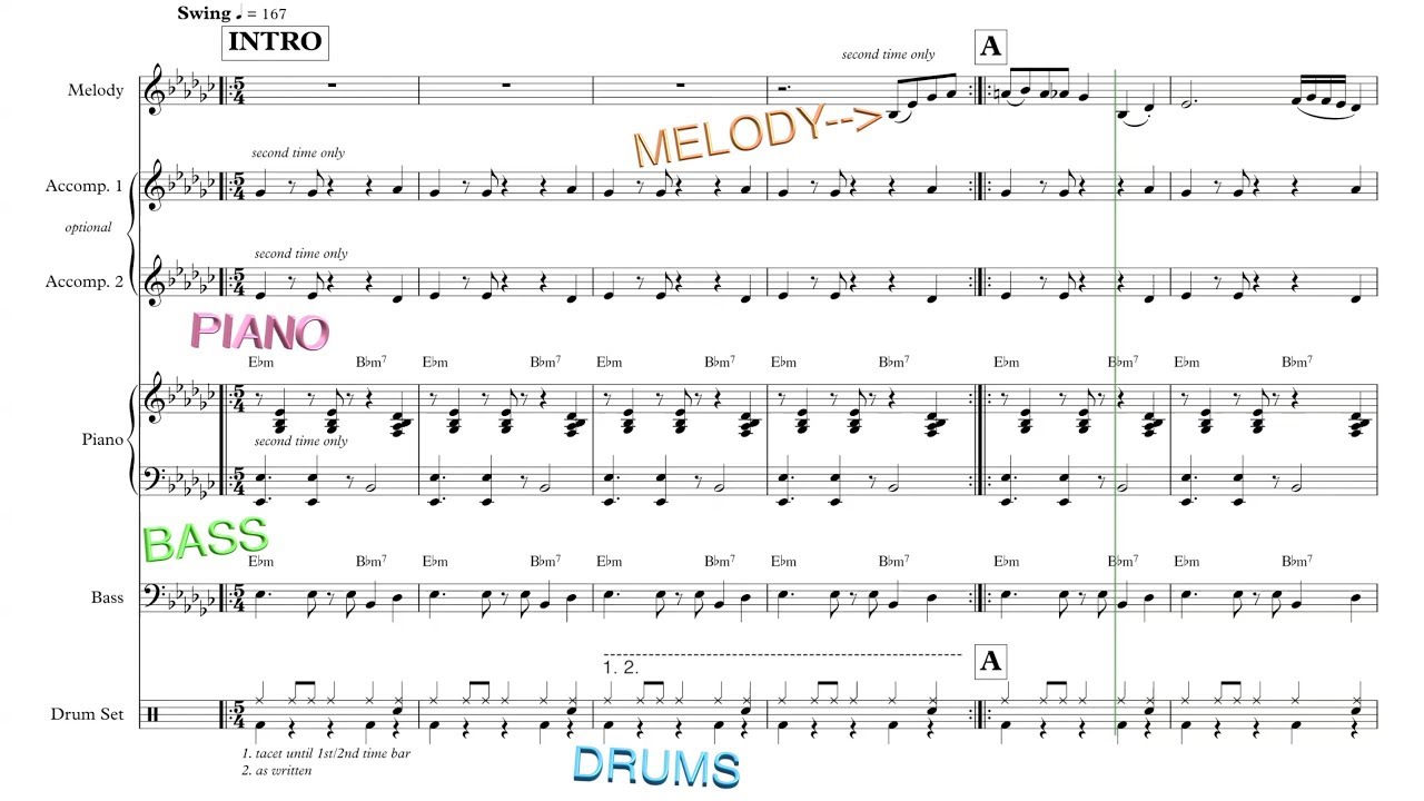 Take Five Scrolling Score (with example solo)