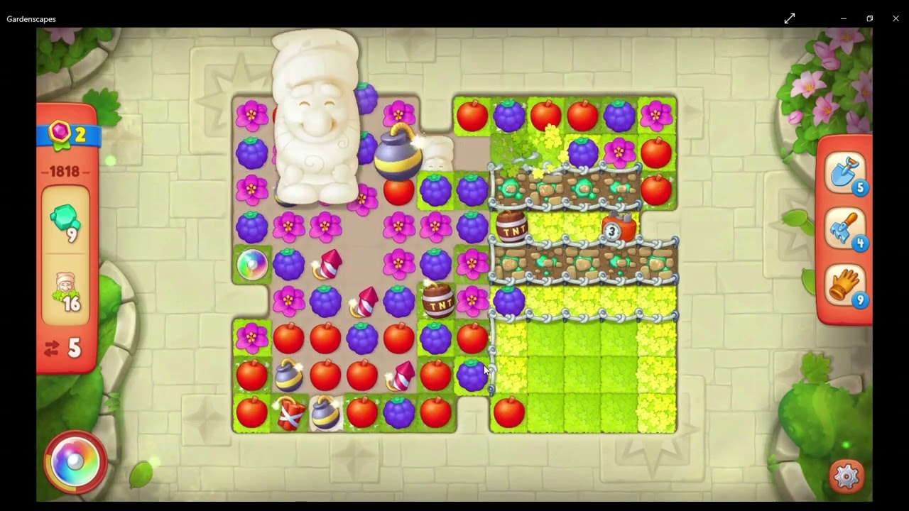 Gardenscapes Level 1818 - No Boosters  (version 2)