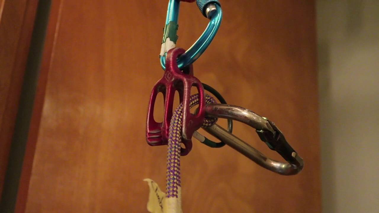 MegaJul, belaying off the anchor with a skinny single rope