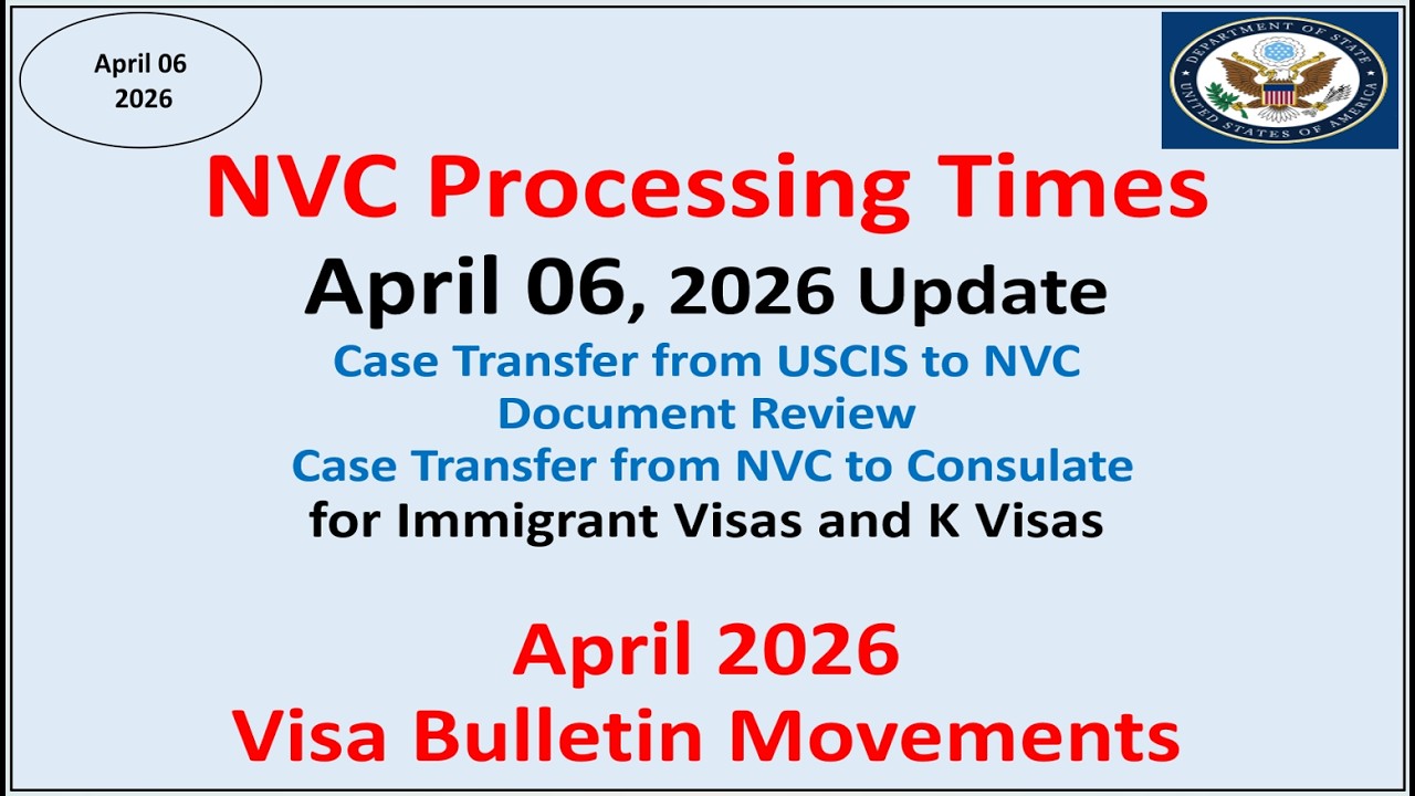 NVC Processing Times As of April 06, 2026 | April 2026 Visa Bulletin Movements
