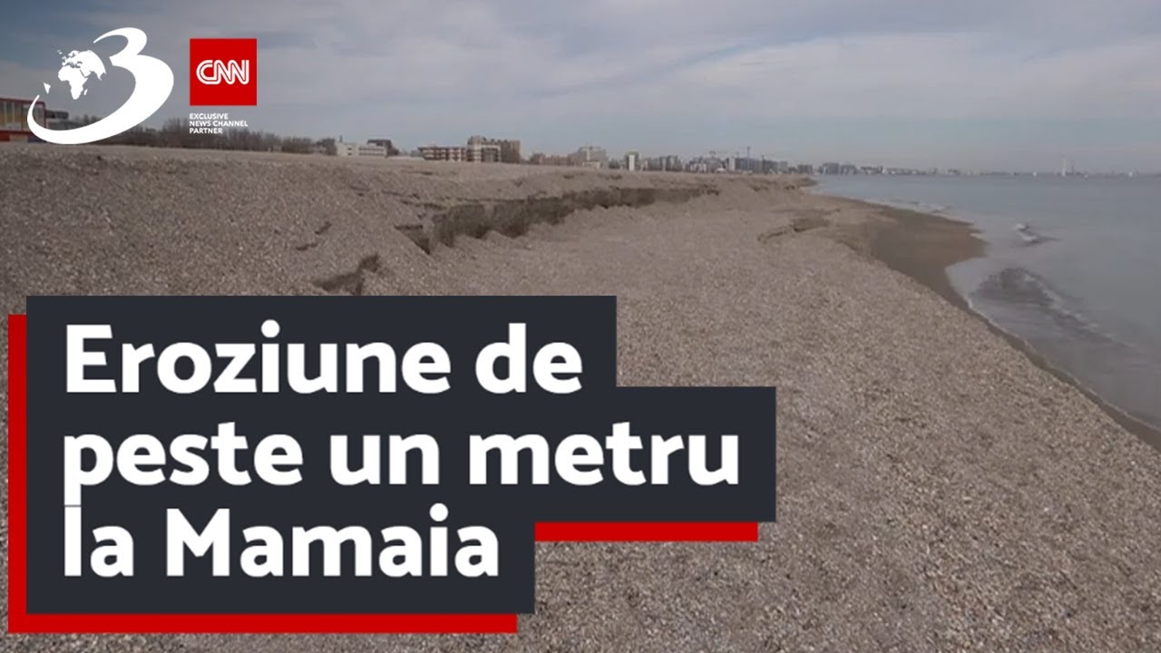 Eroziune de peste un metru la Mamaia. Plaja este distrusă de valurile puternice
