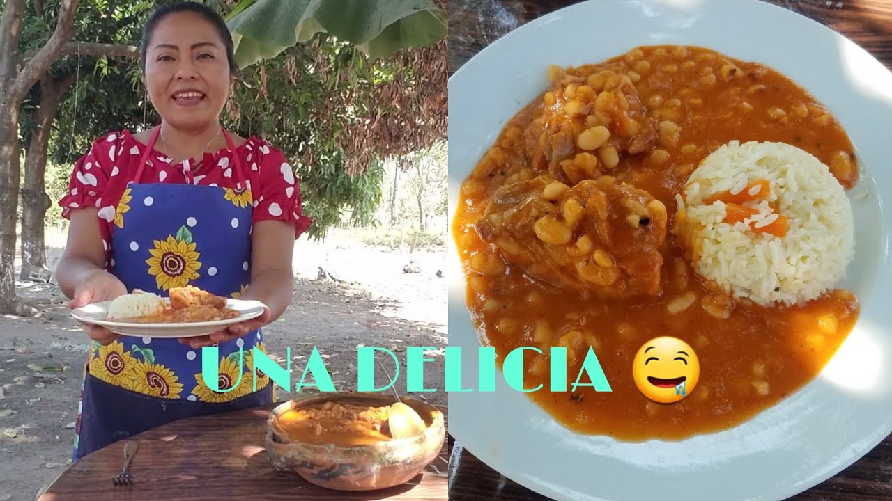 FRIJOLES BLANCOS CON COSTILLA DE CERDO.