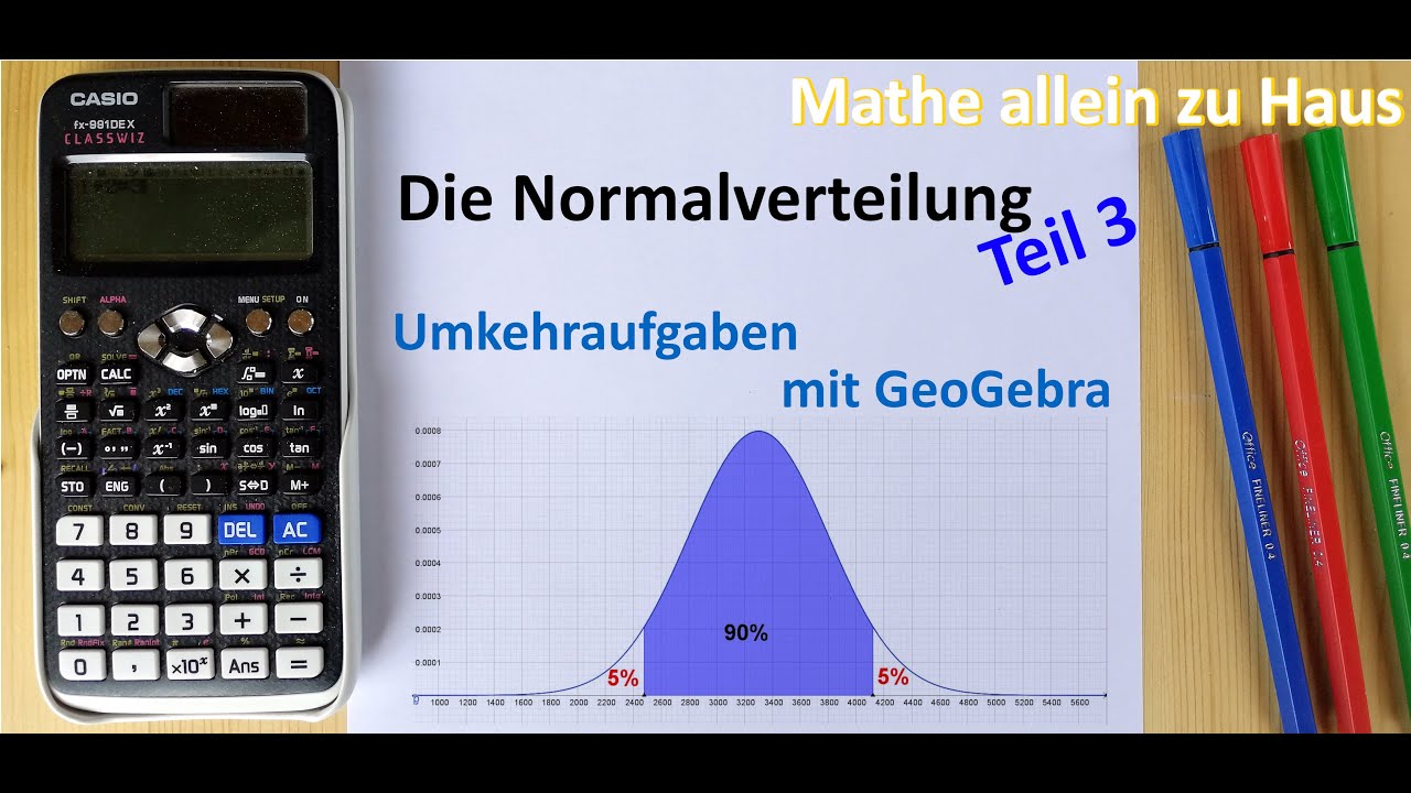 Normalverteilung Teil 3: Umkehraufgaben mit GeoGebra | Mathe allein zu Haus