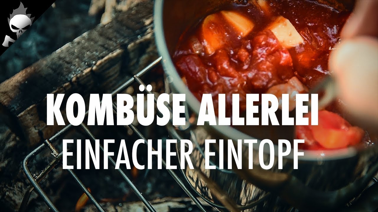 Outdoor Küche: Kochrezept für Tomaten, Paprika, Kartoffel Eintopf zum draußen kochen