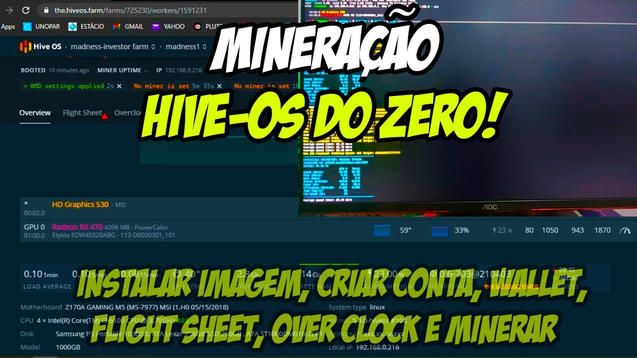 HIVE OS DO ZERO ATÉ A MINERAÇÃO! PASSO A PASSO. 
