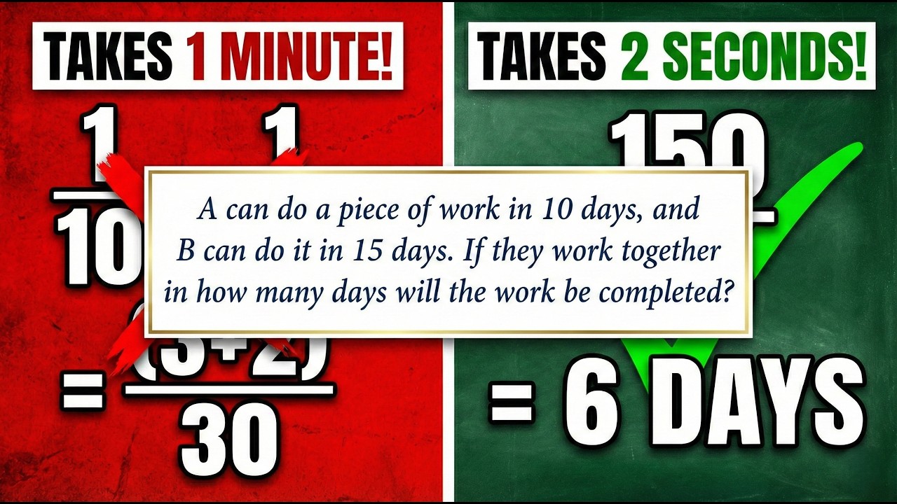 Time & Work Best Trick 🔥 | Solve in 2 Seconds Without LCM! | SSC CGL & MTS