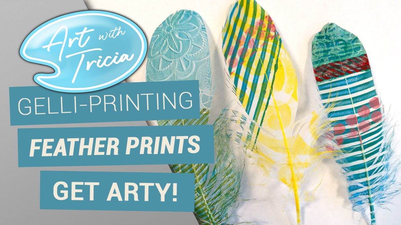 Gelli printing - feather printing