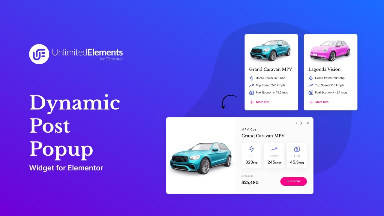 Виджет динамического всплывающего окна для Elementor
