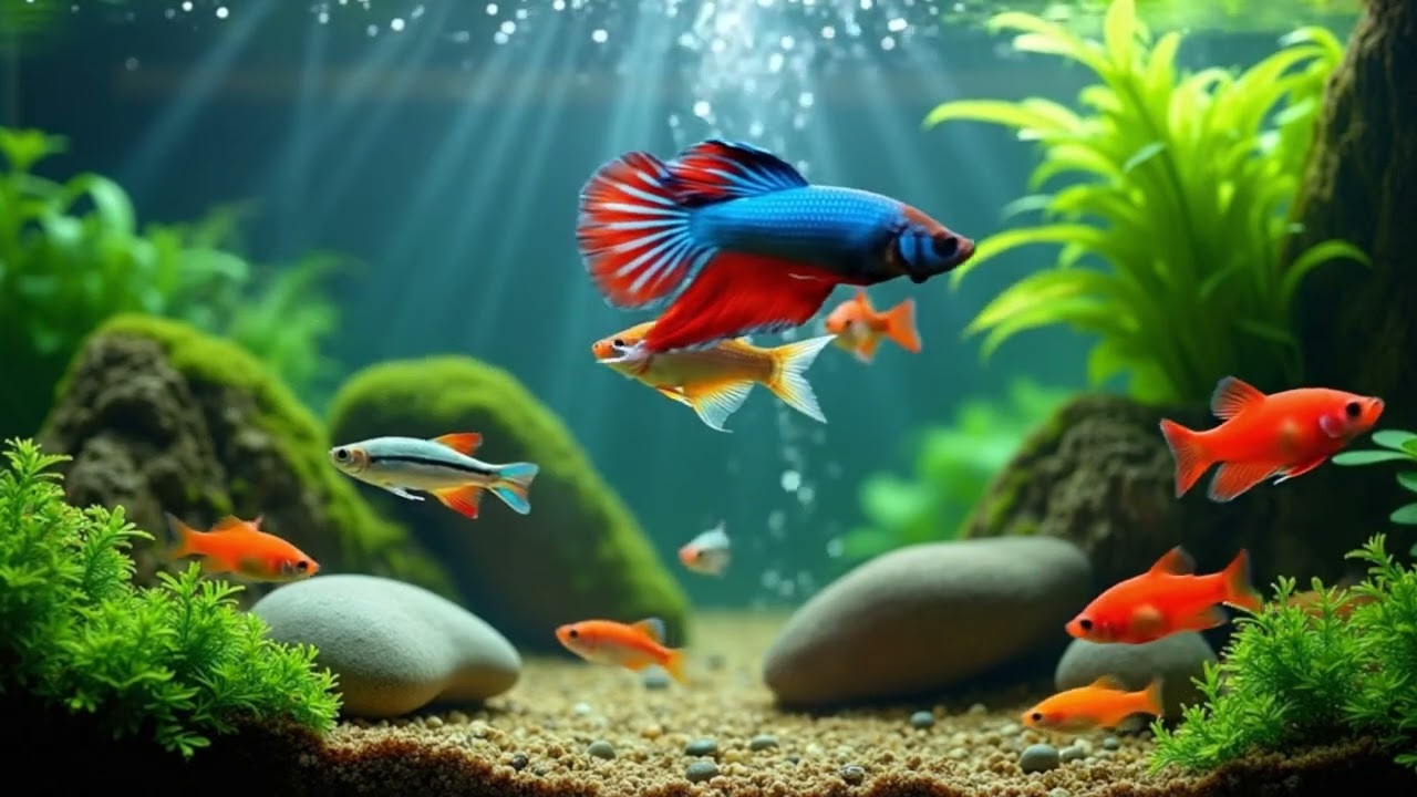 Relaxing Aquarium ASMR 4K 🐠🎶 | Peaceful Music for Sleep, Study & Focus