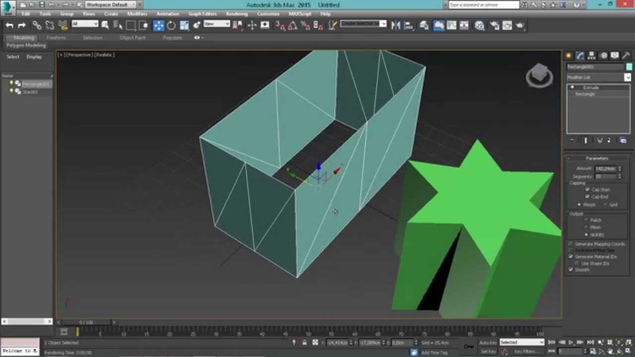 3ds Max для начинающих урок 18 ( модификаторы Extrude, Bevel)