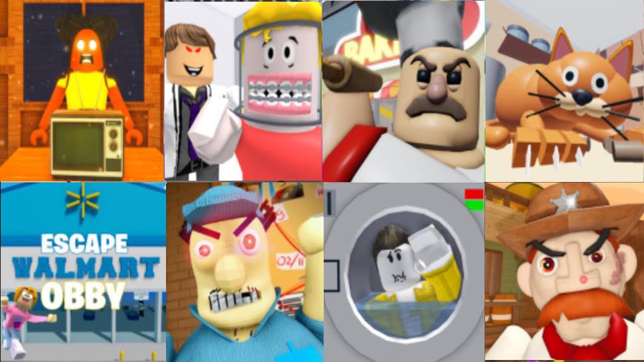 NEW Games Scary OBBY Amanda Escape, Walmart Obby, Laundromat, Ben Dentist, Garry, Fat Cat, janitor