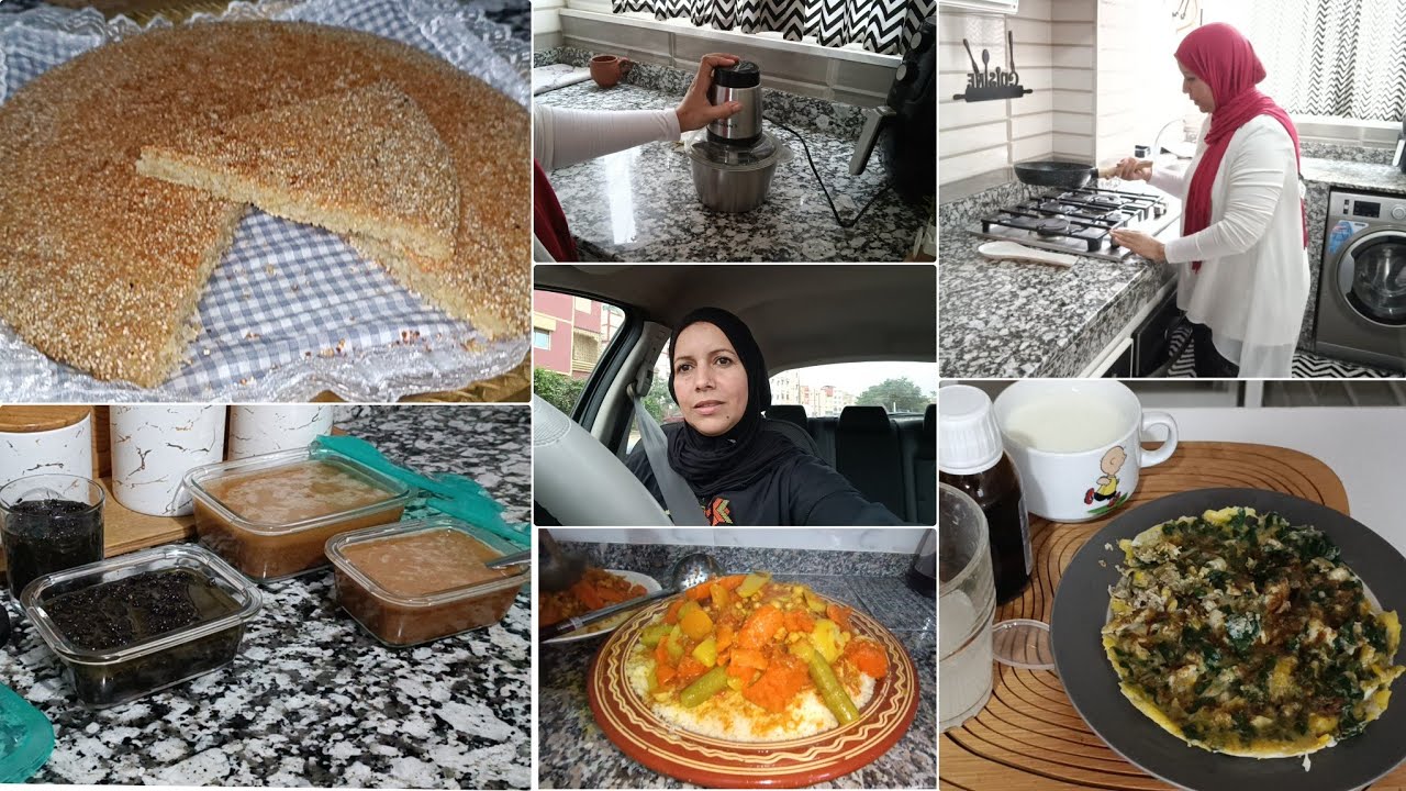 يوم من يومياتي🥰هذا جهدي معاه حتى حاجة مساهلة ولكن ضروري من الصبر😇أملو ومعجون الزيتون وحرشة بالشعير🔝