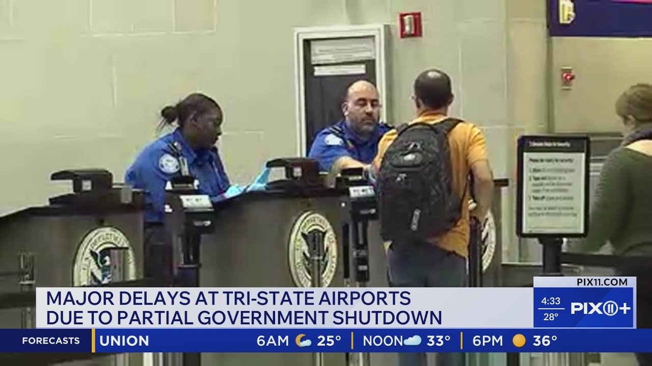 Major delays at tri-state airports due to partial Government shutdown