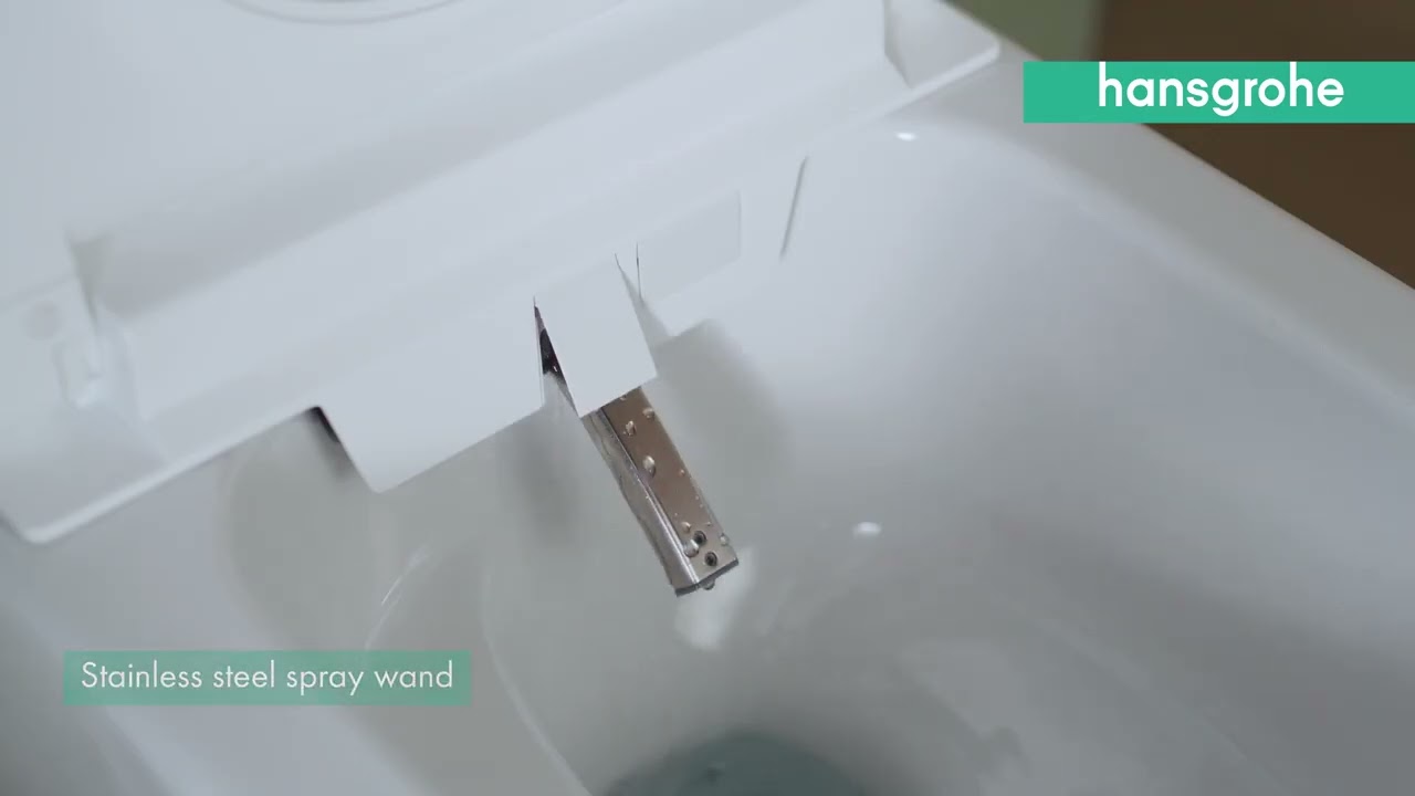 Стенна тоалетна чиния с вграден душ HANSGROHE LavaPura Element S  с AquaHelix Flush и SmartClean