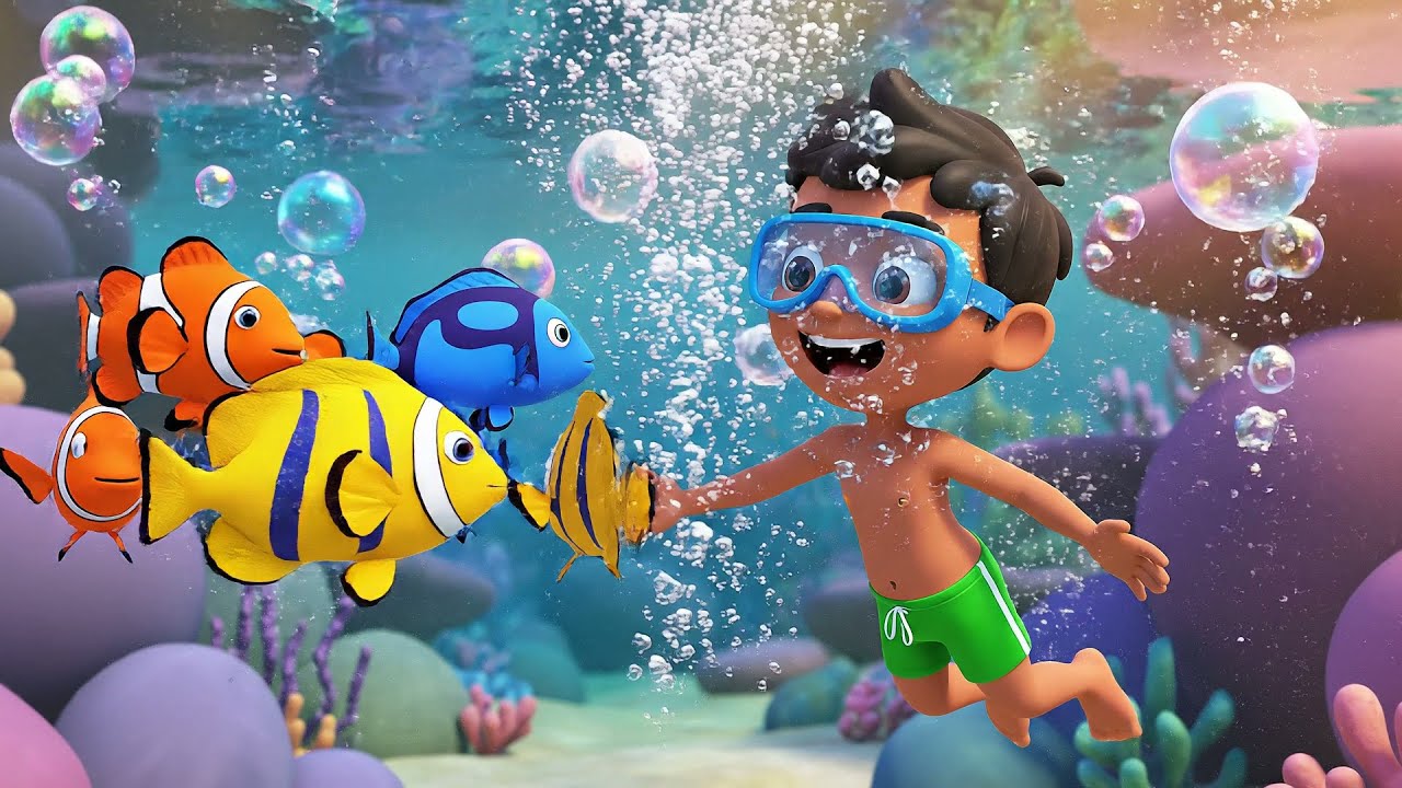 Seis pequeños peces se mueven, se mueven, | Rimas Infantiles y Canciones para Niños