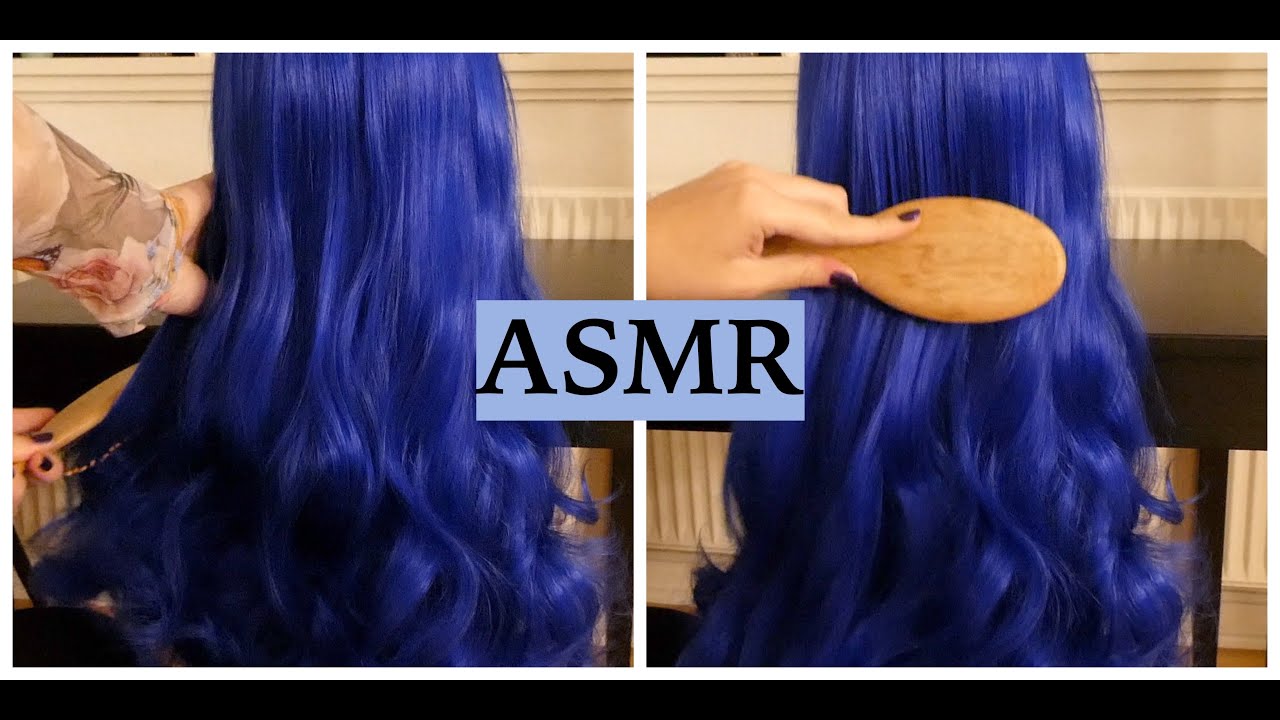 ASMR 💙 Brushing Beautiful Blue Hair 💙 (Relaxing & Gentle Hair Play, Spraying & Tapping, No Talking)
