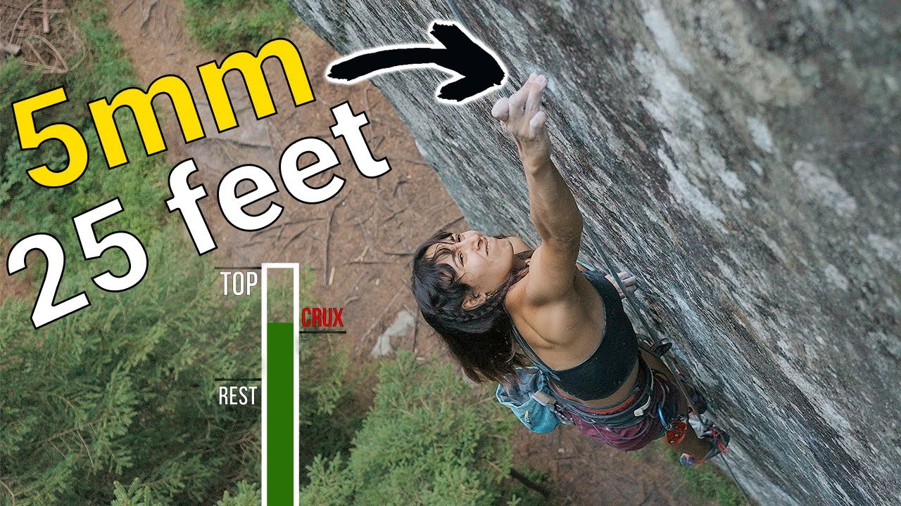 DANGEROUS climb on microscopic holds
