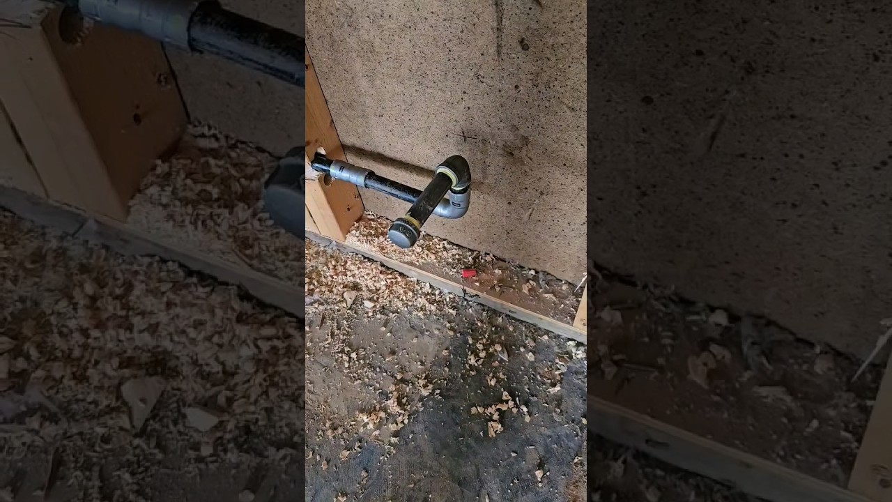 Black Iron gas line rough-in for kitchen stove #plumber #plumbing #construction