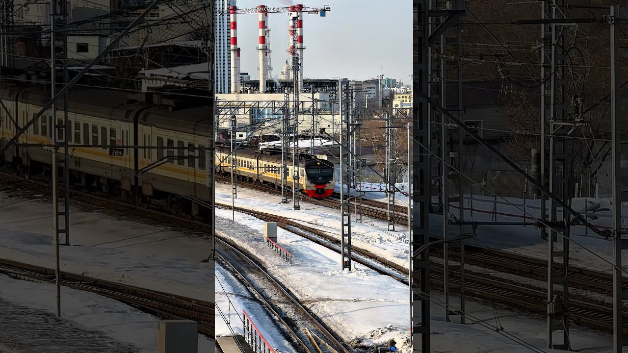 Электричка ЭД4М-0485 едет по МЦД4 в сторону Белорусского вокзала #train