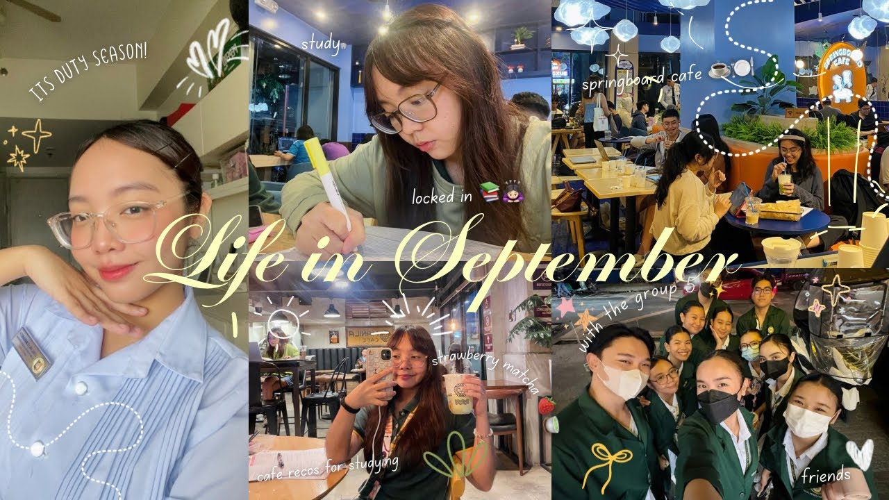 ❀ DAILY DIARIES ₊˚⊹ duty szn · school lectures 📚 · study cafés · baking a cake ❀