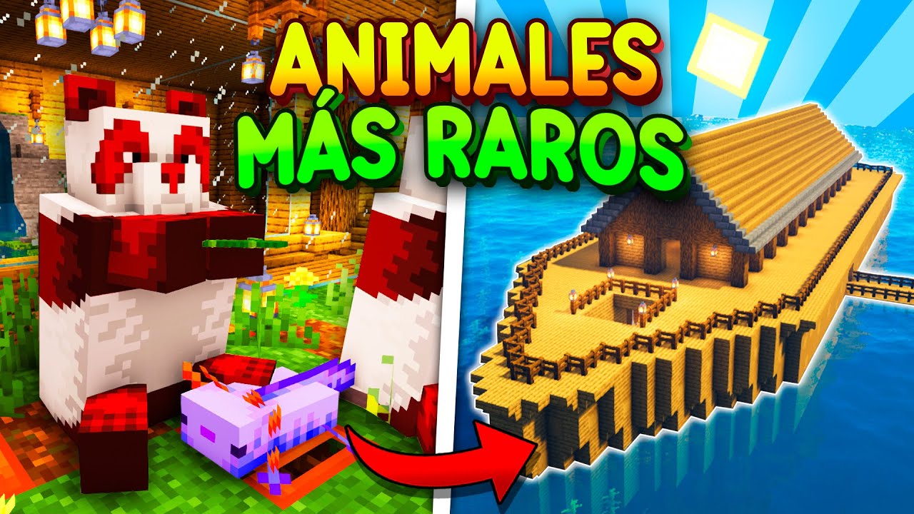Construí un ARCA con los ANIMALES MÁS RAROS de MINECRAFT 🐼🐮