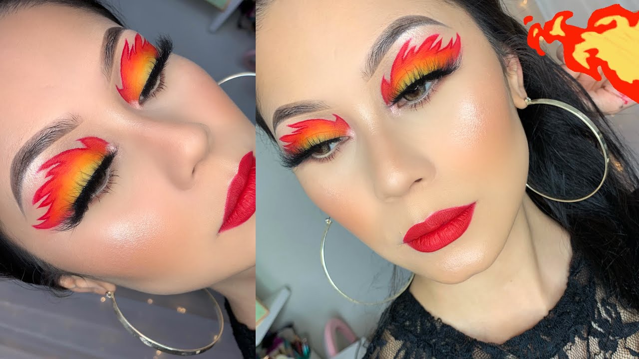 MAQUILLAJE FUEGO 🔥 LABIOS ROJOS 2020