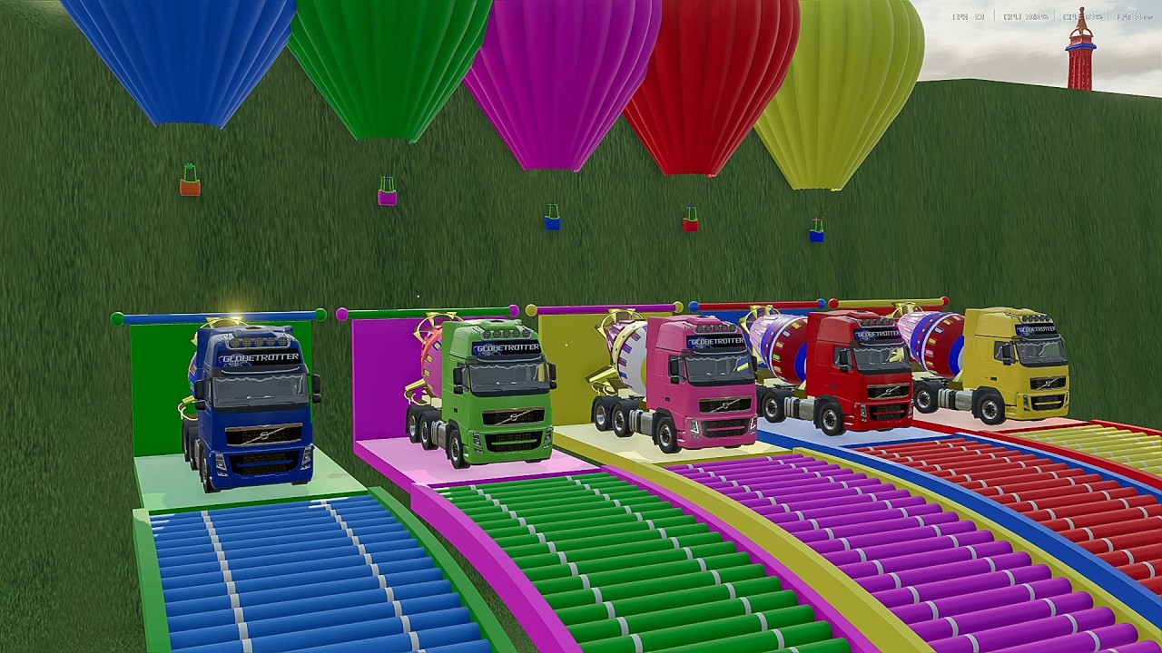 ALL EMERGENCY VEHICLES, FIRE ENGINE, POLICE CAR, DUMP TRUCK TRANSPORT TO GARAGE CAR OF COLOR  FS22
