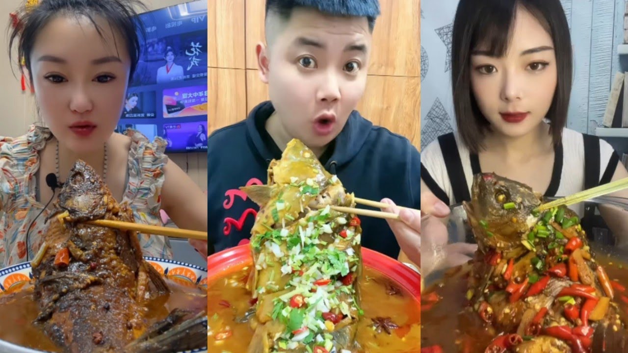 Chinese Food Mukbang Eating Show | God eats fish, Spicy Braised Fish #19 (P 55-56-57)