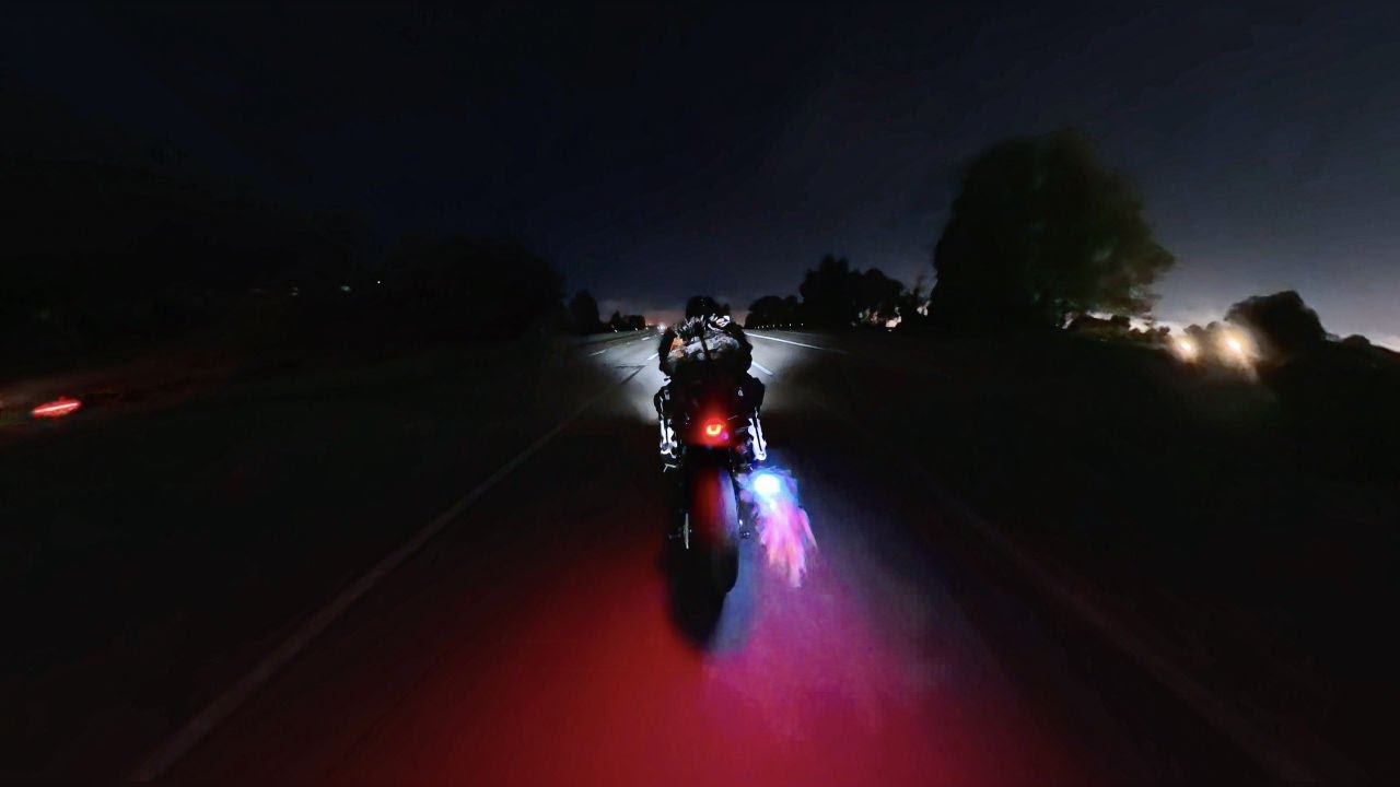 YAMAHA R9 SOLO NIGHT RIDE (INSANE FLAMES & LOUD EXHAUST)