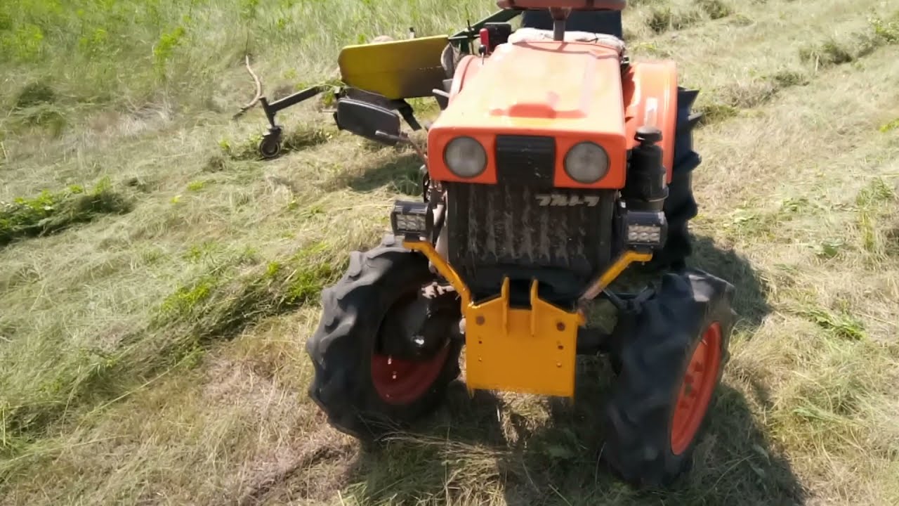 Продолжение сенокоса, Кубота B6000... Сильная жара!!!