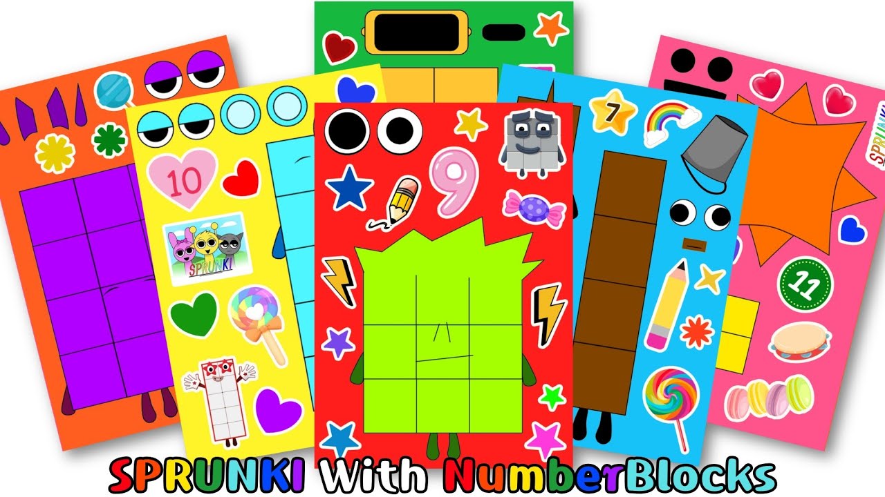 Incredibox Sprunki x NumberBlocks 🟥🟧🟨 Sticker Book2 | 스프런키 x 넘버블럭스 스티커2 🟪🟩🟦  |  ASMR