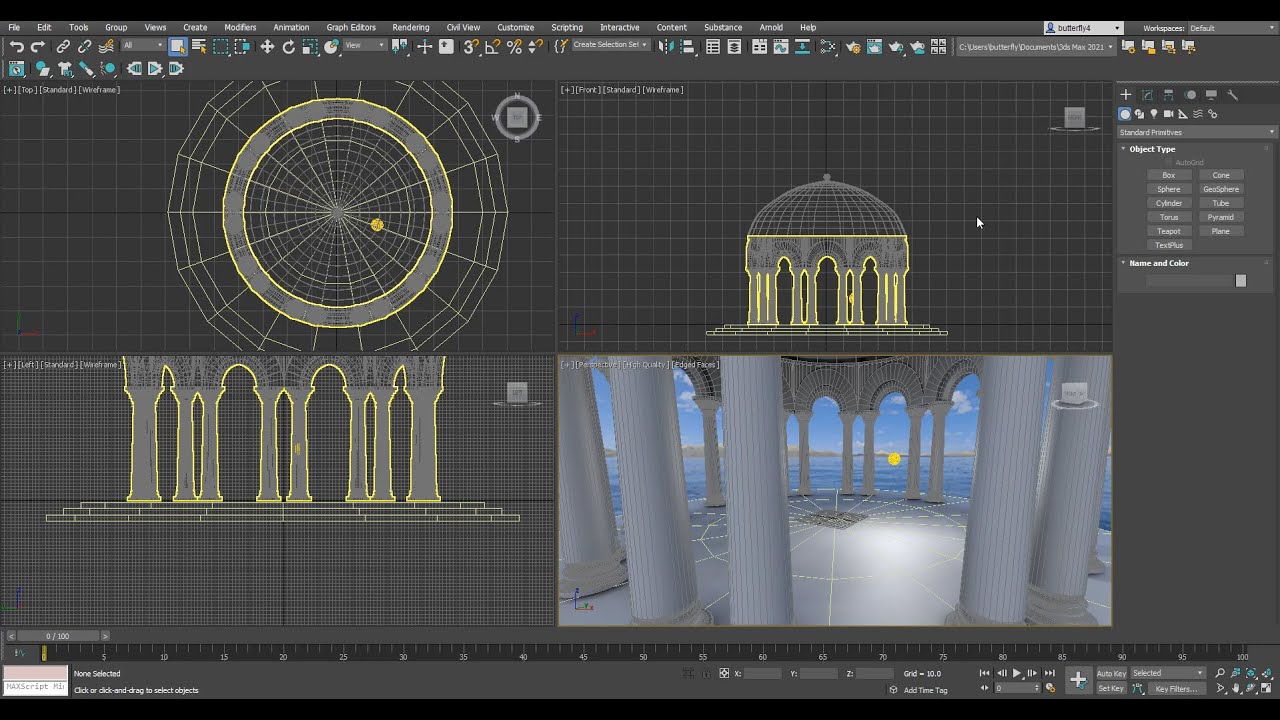 3Ds Max 강좌, 아치돔 신전 모델링