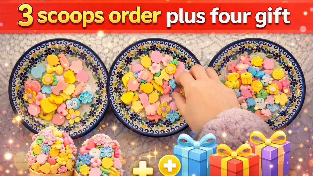 Michelle’s Lucky Scoop Order! 3 Scoops + 4 FREE Gifts 😱 What Did She Get? #luckyscoop #mysteryscoop 