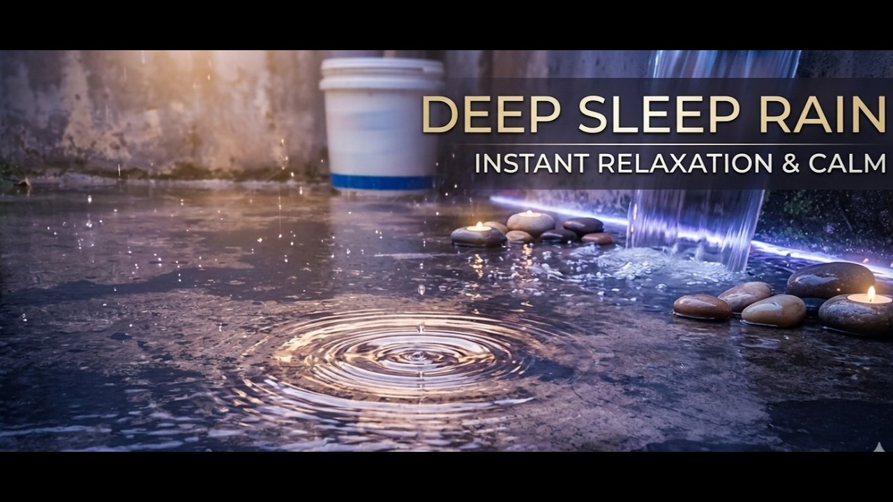Heavy Rain Sounds on Concrete for Sleeping & Study |  Natural ASMR