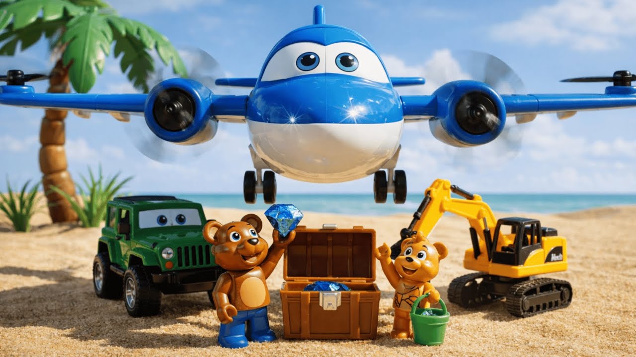 teddy bear rescue team | teddy bear falls into a sand pit while treasure hunting