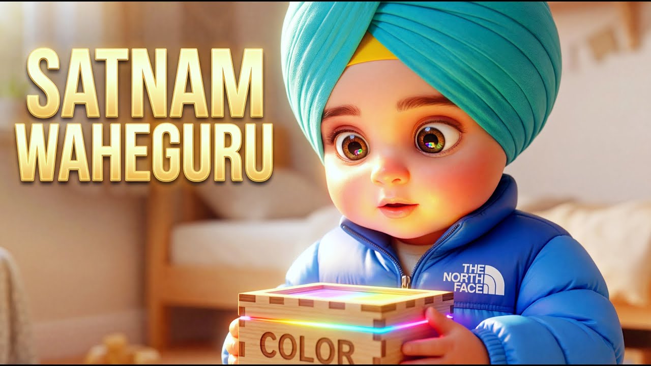 Satnam Waheguru Jaap + Colors for Kids 🌈 | Nanha Singh Learn Colors (Eng + Punjabi)