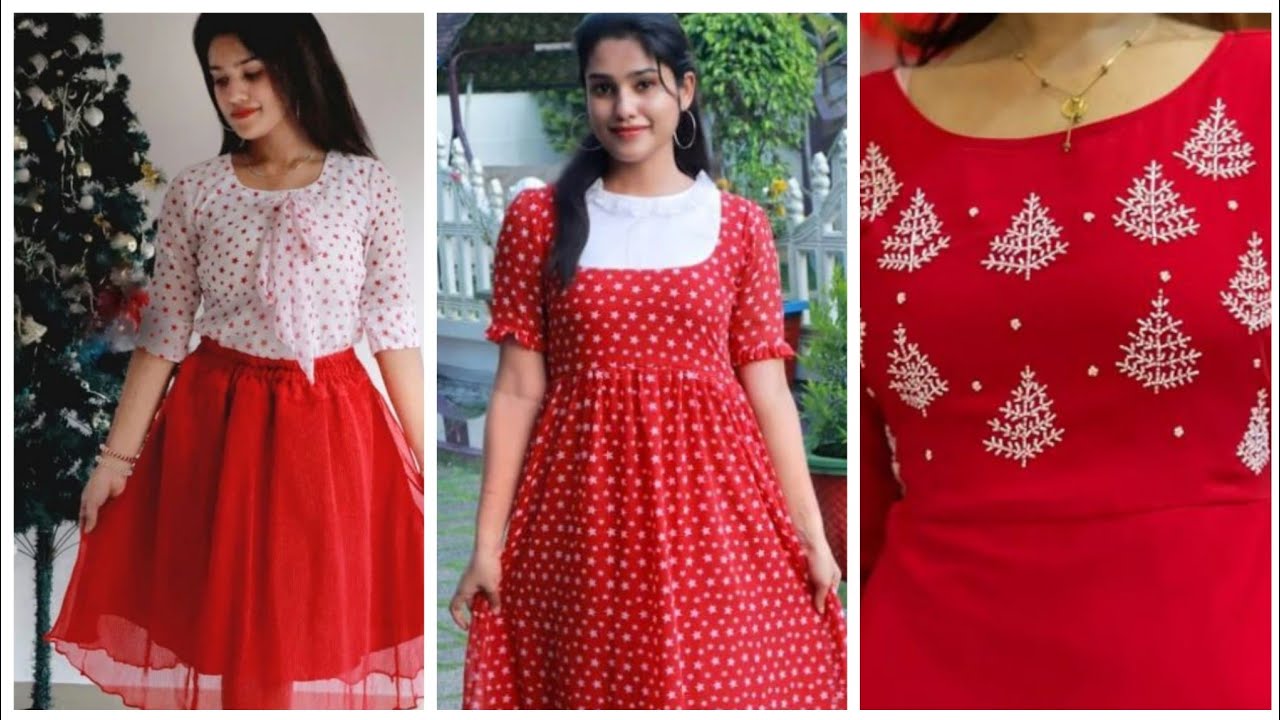 latest Christmas dress design ideas// trendy Christmas dress design