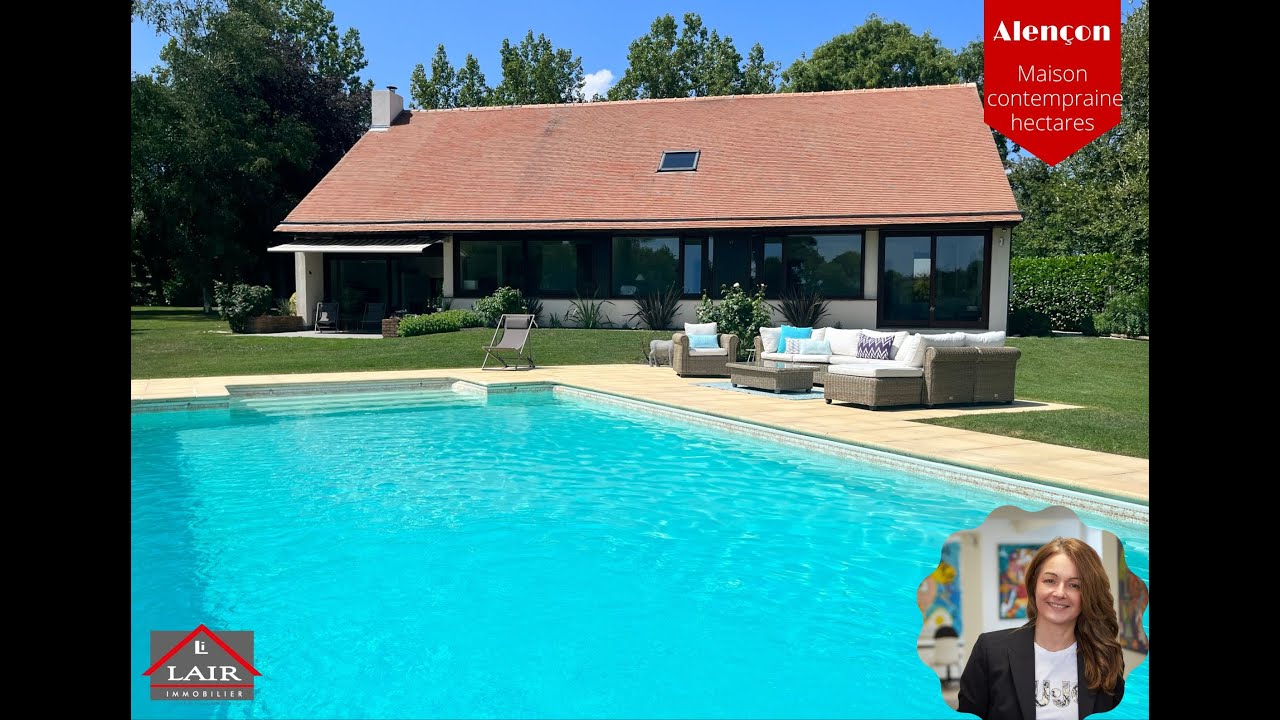 Maison contemporaine à vendre à Alençon, avec hectares et piscine | Lair Immobilier