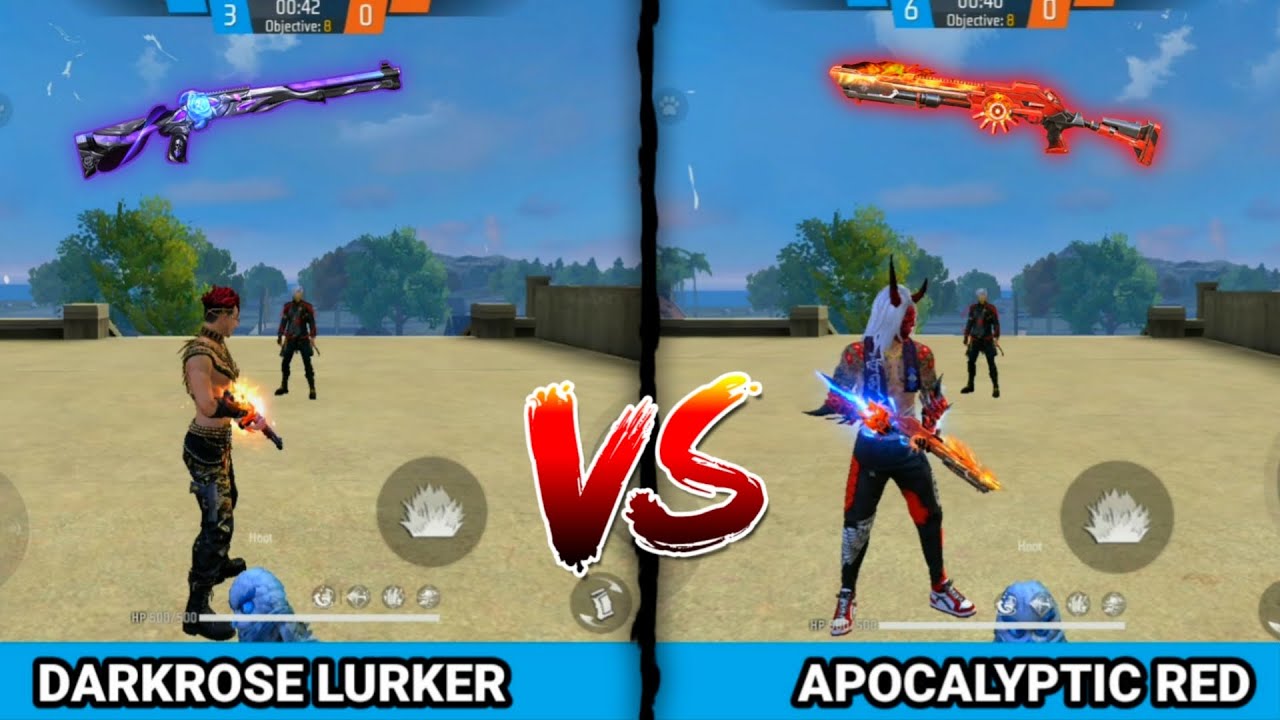 SG M1014 APOCALYPTIC RED VS M1014 DARKROSE LURKER FREE FIRE | ABILITY TEST FREE FIRE | EVENT FF