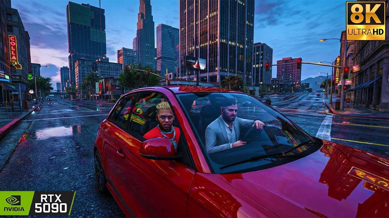 GTA V: Surveying the Score Mission on 8K Gameplay | RTX 5090 Remastered Ultra Graphics MOD Maxed-Out
